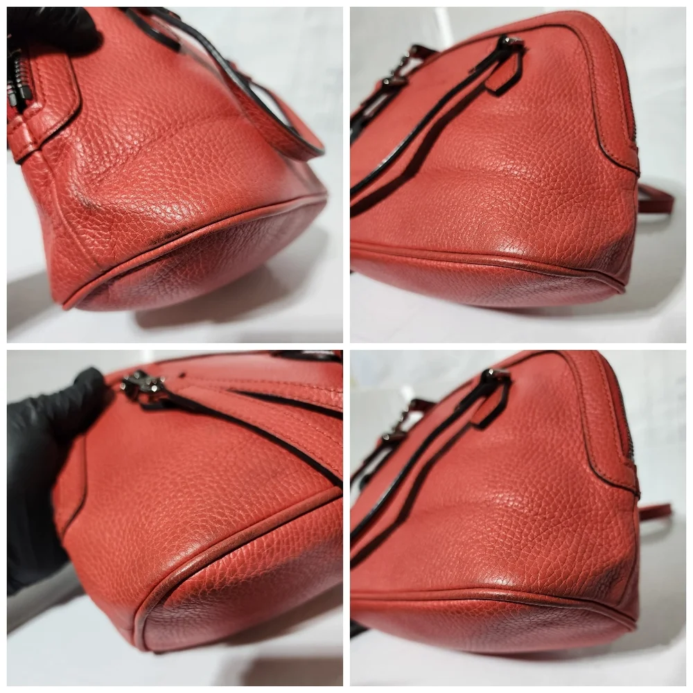 GUCCI Calfskin Mini Dome Satchel Bag Red